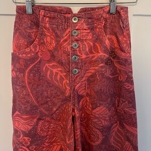 pilcrew high waisted bootleg red patterened jeans